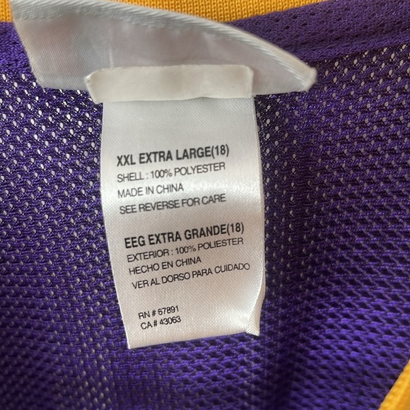 Vintage NBA Lakers Kobe Bryant Number 24 Mesh basketball Jersey XXL (18) - Picture 5 of 10
